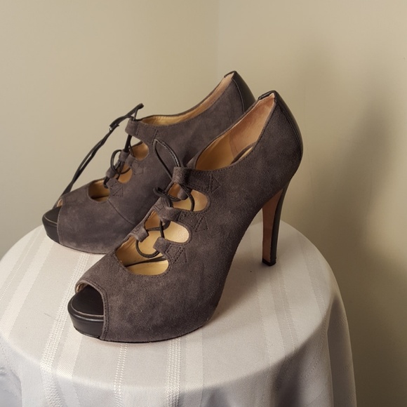 Talbots Erica Suede Lace Up Bootie (Gray) - Picture 2 of 5